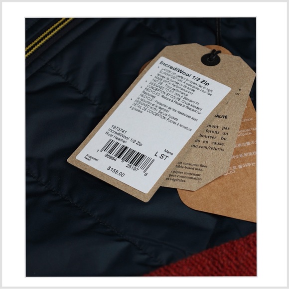 Prana Incrediwool 1/2 Zip Mens L Large NWT - Picture 3 of 4